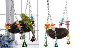 Columpio con forma de nido para pájaros de Amazon