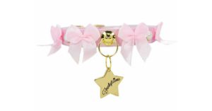 Collar de perro rosa con lacitos de Funkylicious