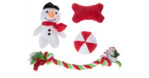 9. Set de juguetes navideños para perros de Zooplus