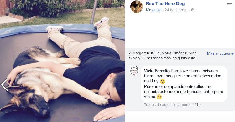 Javier Mercado con su perro Rex (Foto: Facebook)