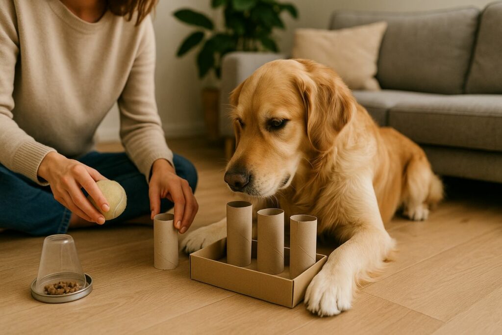 10 juegos caseros para perros que mejoran su bienestar