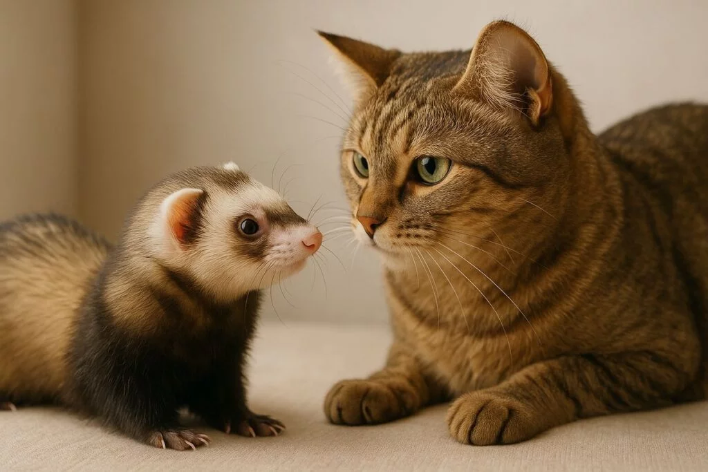 ¿Pueden convivir hurones y gatos? Consejos para una buena relación