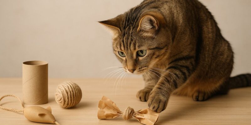 Guía de juguetes caseros para mantener activo a tu gato