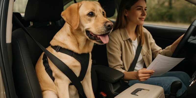 Guía para el primer viaje con tu mascota en coche