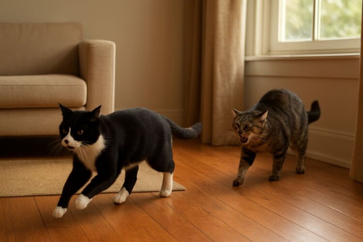 Fotografía editorial sobre Cómo evitar peleas entre gatos en el hogar (yam)