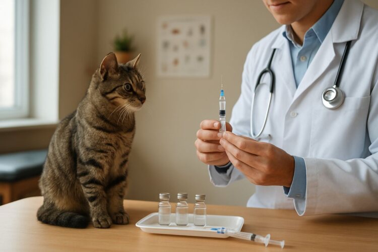 Fotografía editorial sobre Vacunas esenciales para gatos en España (yam)