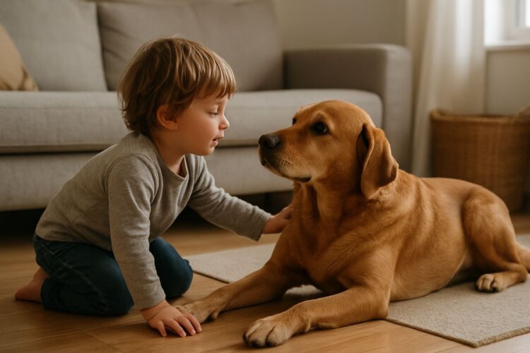 Fotografía editorial sobre Mascotas y niños pequeños (yam)